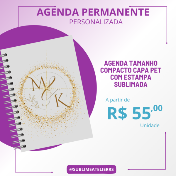 Agenda Permanente Compacta CAPA PET Personalizada