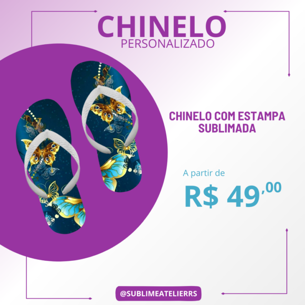 Chinelo com Estampa Sublimada Personalizado