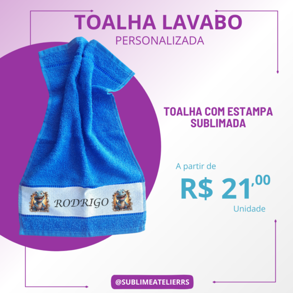 Toalha Lavabo com Estampa Sublimada