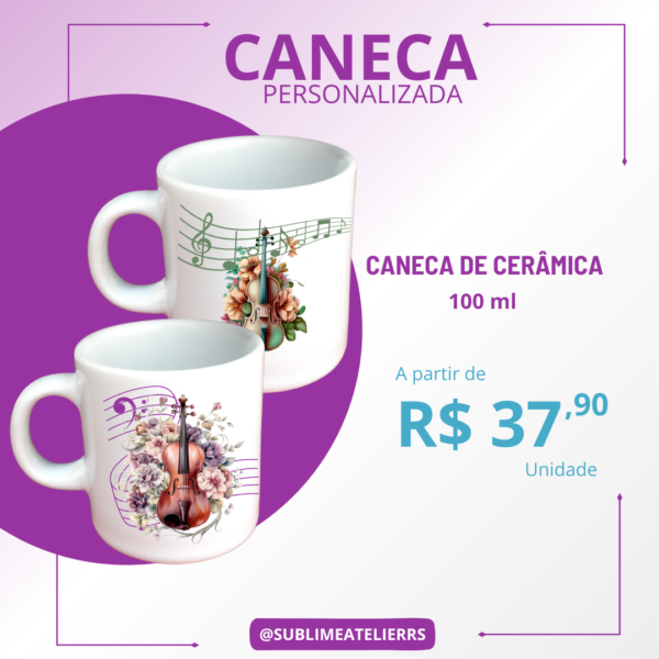 Caneca de Cerâmica Personalizada 100ml