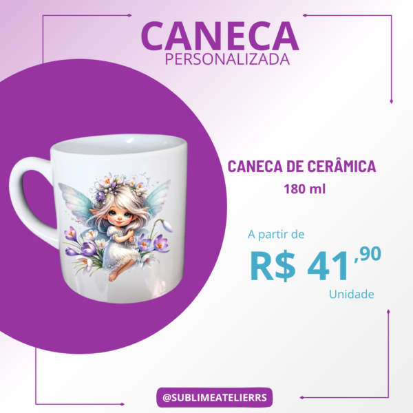 Caneca Cerâmica de 180ml Personalizada