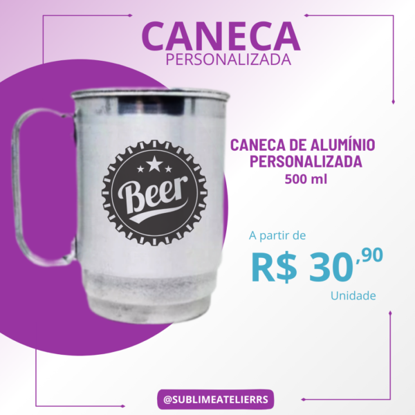 Caneca de Alumínio Personalizada 500ml