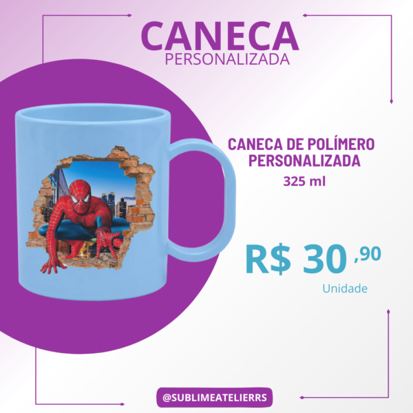 Caneca de Polímero / Plástico Personalizada 325ml