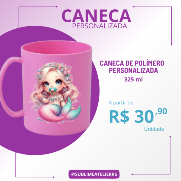 Caneca de Polímero / Plástico Personalizada 325ml - Image 3